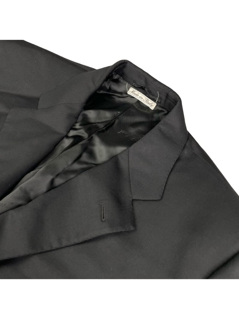 Belvest Men's 100% Wool 3-Button Blazer Black • Italy • 44L US